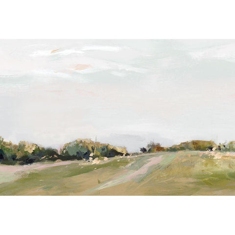 Golden Grasslands  Gold Ornate Wood Framed Art Print with Double Matting by Isabelle Z
