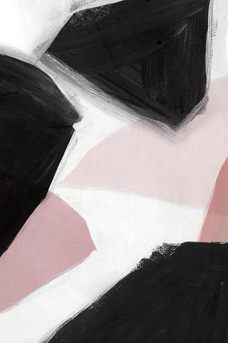 Pink and Black II  White Modern Wood Framed Art Print with Double Matting by Isabelle Z