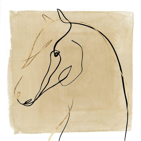 Great Stallion I  White Modern Wood Framed Art Print with Double Matting by Isabelle Z