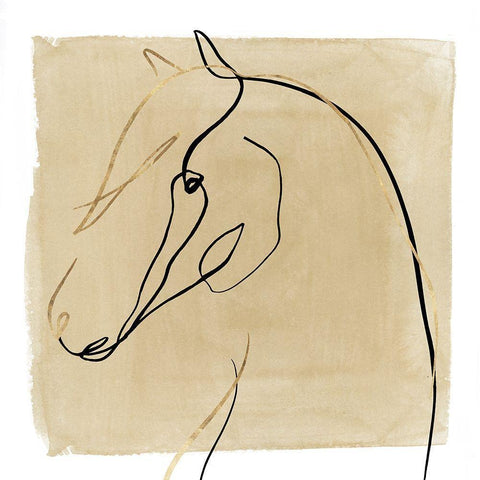 Great Stallion I  Black Modern Wood Framed Art Print with Double Matting by Isabelle Z