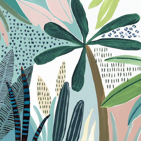Tropical Rainforest II   White Modern Wood Framed Art Print with Double Matting by Isabelle Z