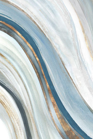 Azure Blue II   White Modern Wood Framed Art Print with Double Matting by Isabelle Z