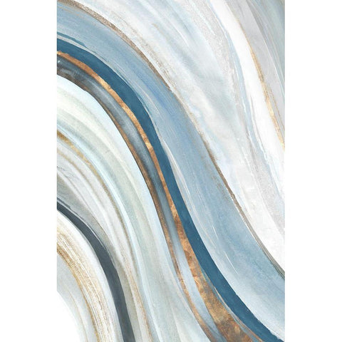 Azure Blue II   Black Modern Wood Framed Art Print with Double Matting by Isabelle Z