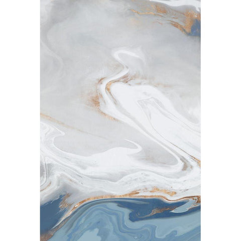 Blue Velour II  Black Modern Wood Framed Art Print with Double Matting by Isabelle Z