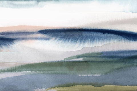 Eventide I  White Modern Wood Framed Art Print with Double Matting by Isabelle Z