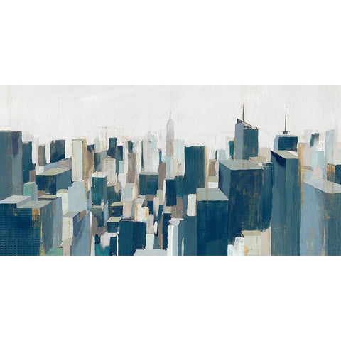 The City  Black Modern Wood Framed Art Print with Double Matting by Isabelle Z
