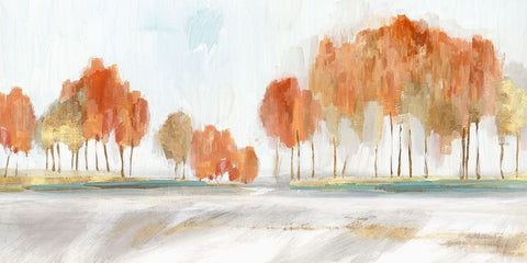 Autumn Shade I  White Modern Wood Framed Art Print with Double Matting by Isabelle Z