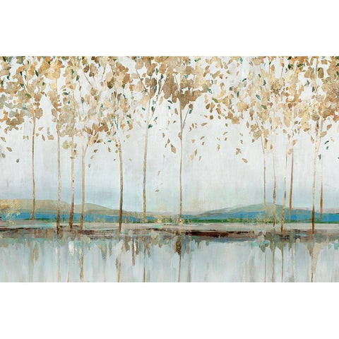 Golden Whisper Gold Ornate Wood Framed Art Print with Double Matting by Isabelle Z
