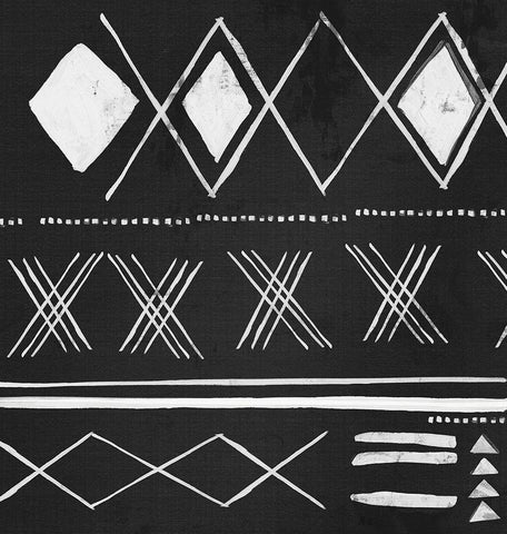 Ethnic Motifs II White Modern Wood Framed Art Print with Double Matting by Isabelle Z