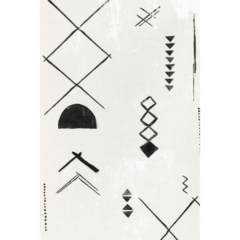African Motifs II Black Modern Wood Framed Art Print by Isabelle Z