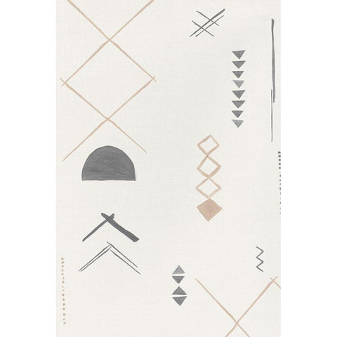Ancient Fabric II White Modern Wood Framed Art Print by Isabelle Z