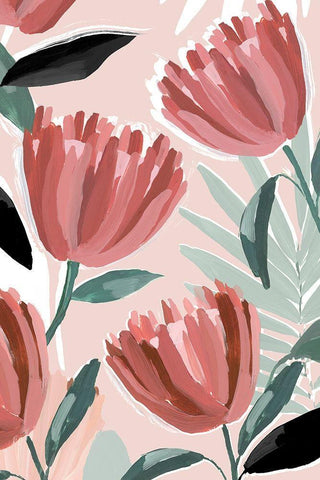 Dreamy Petals II Black Ornate Wood Framed Art Print with Double Matting by Isabelle Z
