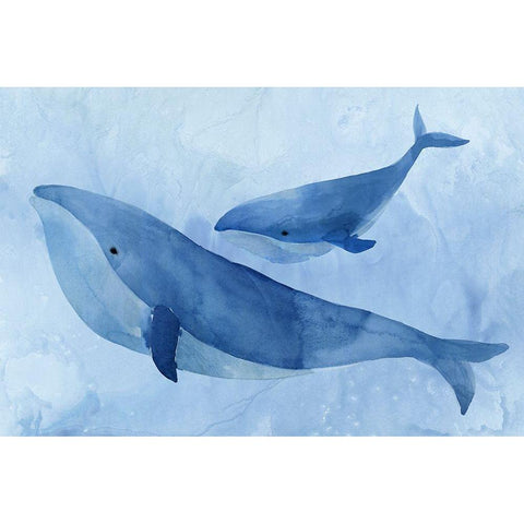 Blue Spirits II Black Modern Wood Framed Art Print with Double Matting by Isabelle Z