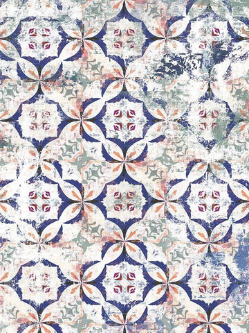 Portuguese Tiles White Modern Wood Framed Art Print with Double Matting by Isabelle Z