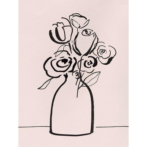 Juliet Bouquet White Modern Wood Framed Art Print by Isabelle Z