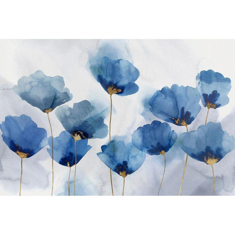 Azure Gathering Black Modern Wood Framed Art Print by Isabelle Z