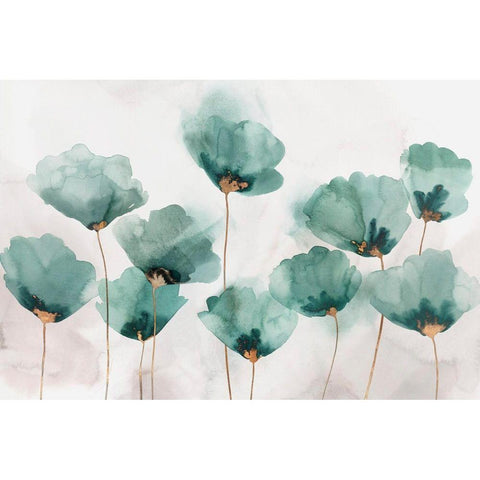 Emerald Gathering Black Modern Wood Framed Art Print by Isabelle Z