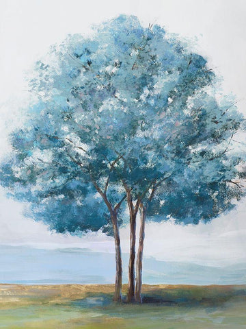 Blue Crown White Modern Wood Framed Art Print with Double Matting by Isabelle Z