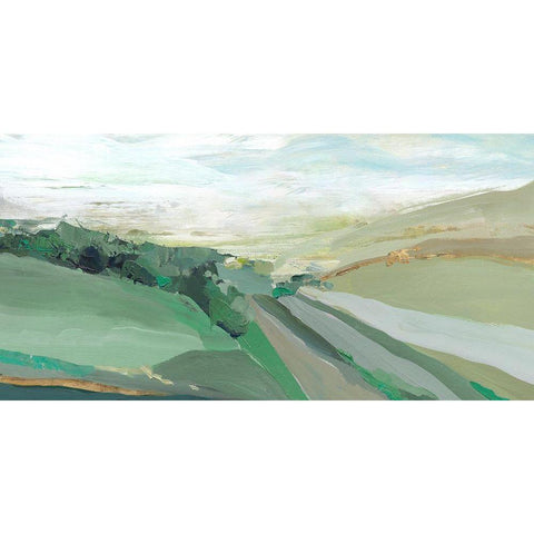 West Green Hills Gold Ornate Wood Framed Art Print with Double Matting by Isabelle Z