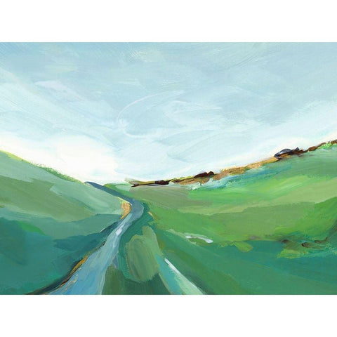 Emerald Hills Black Modern Wood Framed Art Print by Isabelle Z