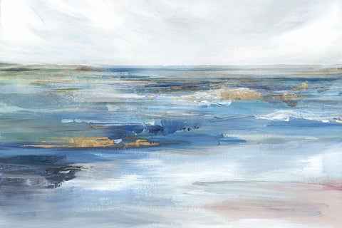 Ocean Kiss White Modern Wood Framed Art Print with Double Matting by Isabelle Z