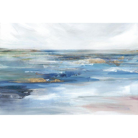 Ocean Kiss Black Modern Wood Framed Art Print by Isabelle Z
