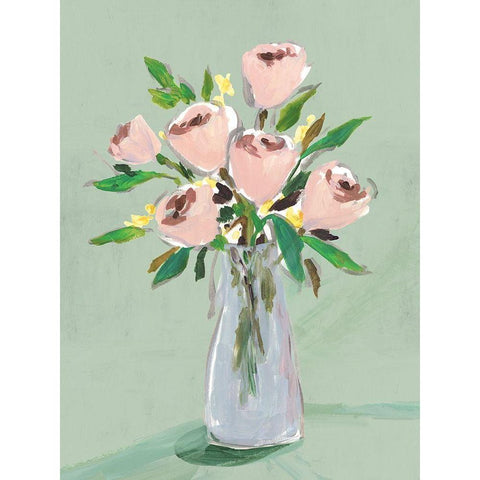 Hello Spring I Black Modern Wood Framed Art Print with Double Matting by Isabelle Z