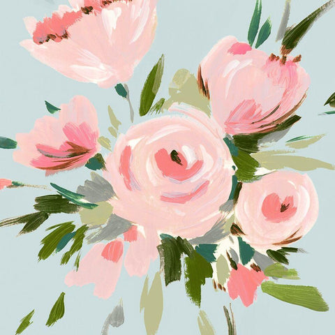 Pink Inspiration I Black Ornate Wood Framed Art Print with Double Matting by Isabelle Z