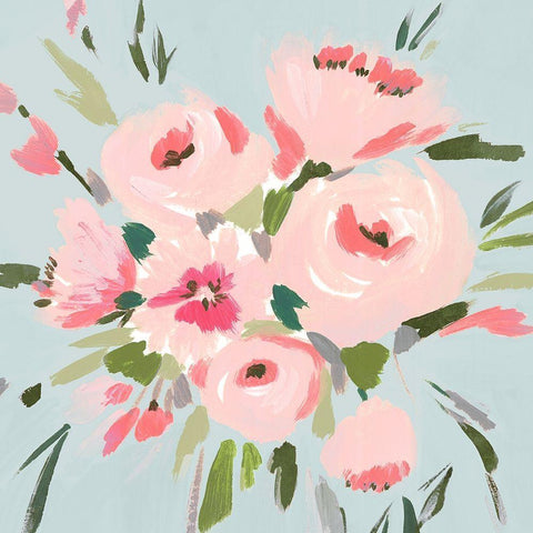 Pink Inspiration II White Modern Wood Framed Art Print with Double Matting by Isabelle Z