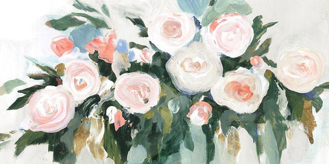 Floral Fragrance  White Modern Wood Framed Art Print with Double Matting by Isabelle Z