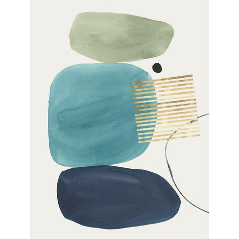 Pistachio Dreams II Black Modern Wood Framed Art Print with Double Matting by Isabelle Z