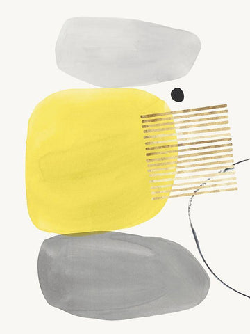 Pistachio Dreams II Yellow Version White Modern Wood Framed Art Print with Double Matting by Isabelle Z