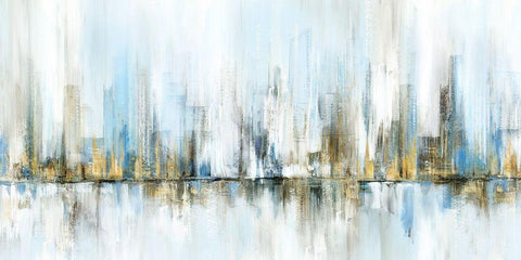 Frozen Horizon White Modern Wood Framed Art Print with Double Matting by Isabelle Z