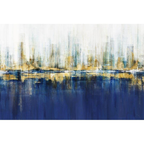 Ultramarine Horizon  Black Modern Wood Framed Art Print with Double Matting by Isabelle Z