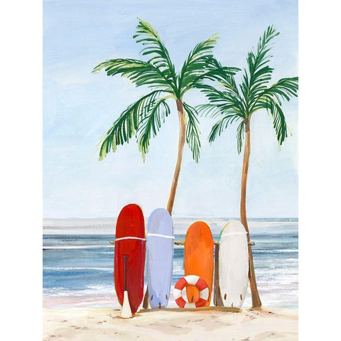 Wave Catchers Black Modern Wood Framed Art Print by Isabelle Z