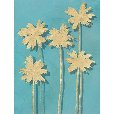 Golden Palm I  Black Modern Wood Framed Art Print by Isabelle Z