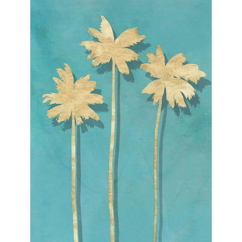 Golden Palm II Black Modern Wood Framed Art Print with Double Matting by Isabelle Z