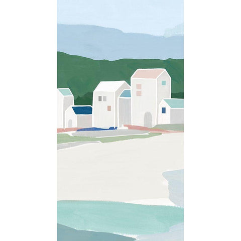 Little Town I  White Modern Wood Framed Art Print by Isabelle Z