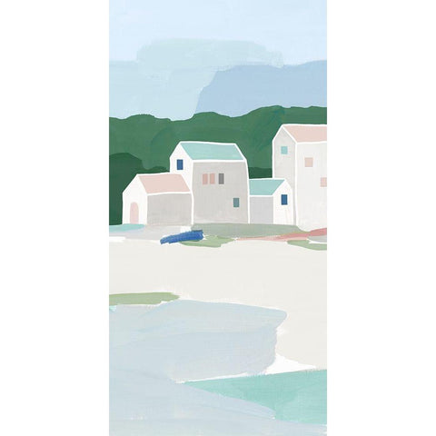 Little Town II Black Modern Wood Framed Art Print by Isabelle Z
