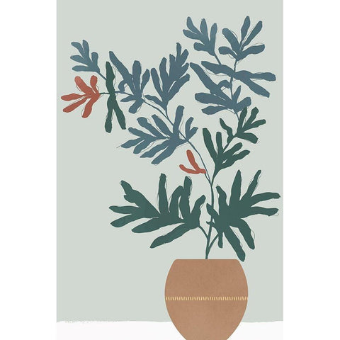 Summer Planter II Black Modern Wood Framed Art Print by Isabelle Z