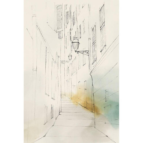 City Sketches III Black Modern Wood Framed Art Print with Double Matting by Isabelle Z