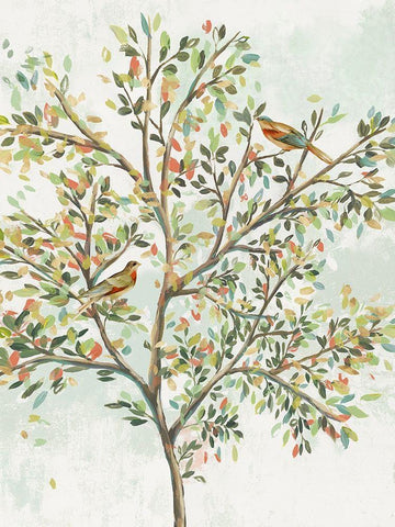 Spring Tree II Black Ornate Wood Framed Art Print with Double Matting by Isabelle Z