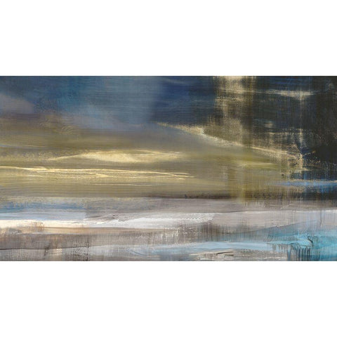 Golden Dawn I  Black Modern Wood Framed Art Print with Double Matting by Isabelle Z