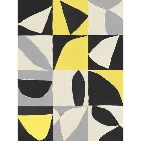 Yellow Mayan I  White Modern Wood Framed Art Print by Isabelle Z