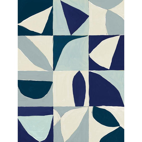 Yellow Mayan I Blue Version Black Modern Wood Framed Art Print by Isabelle Z