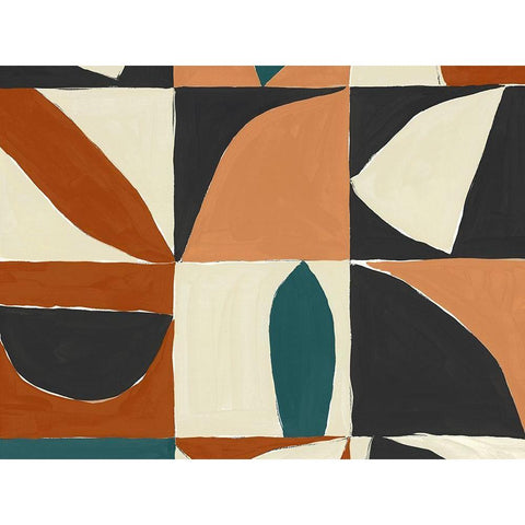 Teal Mayan I  Black Modern Wood Framed Art Print by Isabelle Z