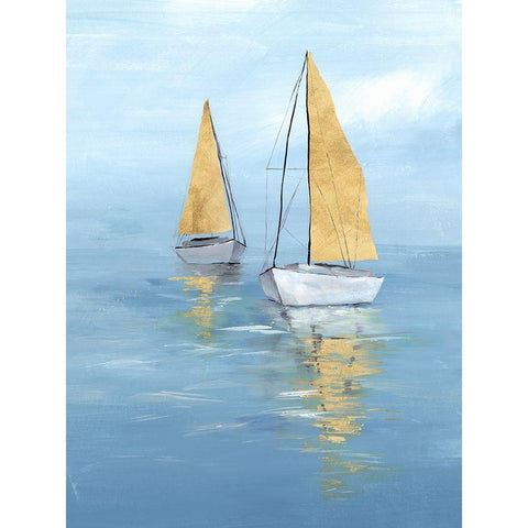Golden Sail II Gold Ornate Wood Framed Art Print with Double Matting by Isabelle Z