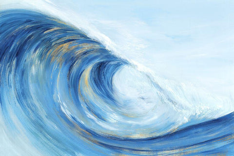 Wave Curl I  White Modern Wood Framed Art Print with Double Matting by Isabelle Z