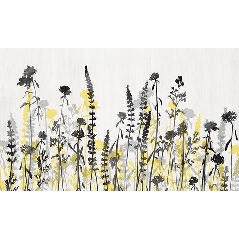 Wildflower Garden Yellow Version Black Modern Wood Framed Art Print by Isabelle Z
