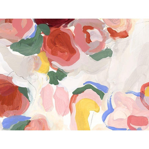Pastel Flowers I Black Modern Wood Framed Art Print by Isabelle Z